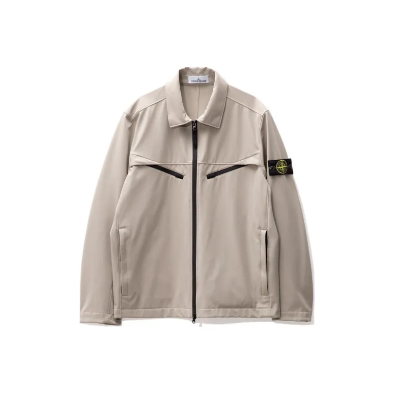 STONE ISLAND LIGHT SOFT SHELL R SERIES SOFT SHELL Jackets Coats Men's Dove Gray-0