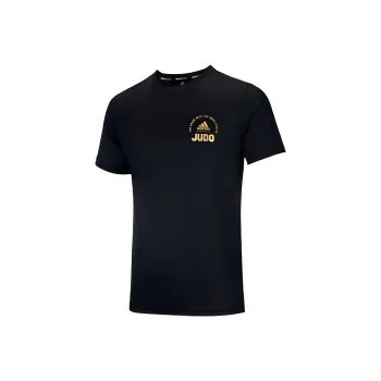 Adidas T-Shirts Men Black With Gold Logo Small Logo