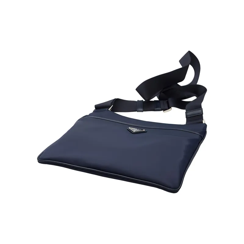 PRADA Nylon Shoulder Bag Crossbody Bag Men's Navy Blue-3