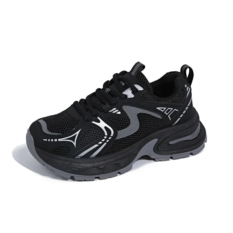 BINGO DUCK Shock Absorbers Slip Resistant Breathable Low Top Chunky Sneakers Women's-10