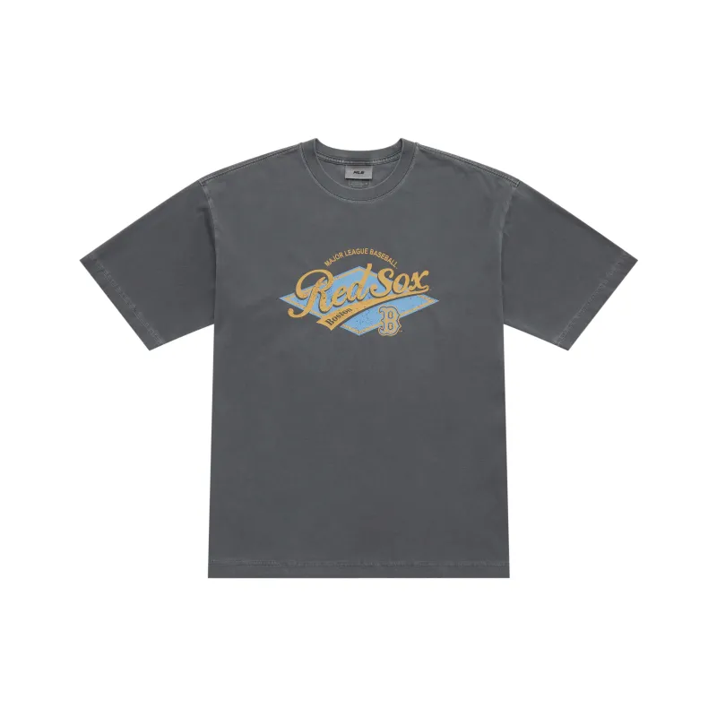 MLB Boston Red Sox MLB Preppy Style Collection SS25 T Shirt Unisex Dark Charcoal Gray-0