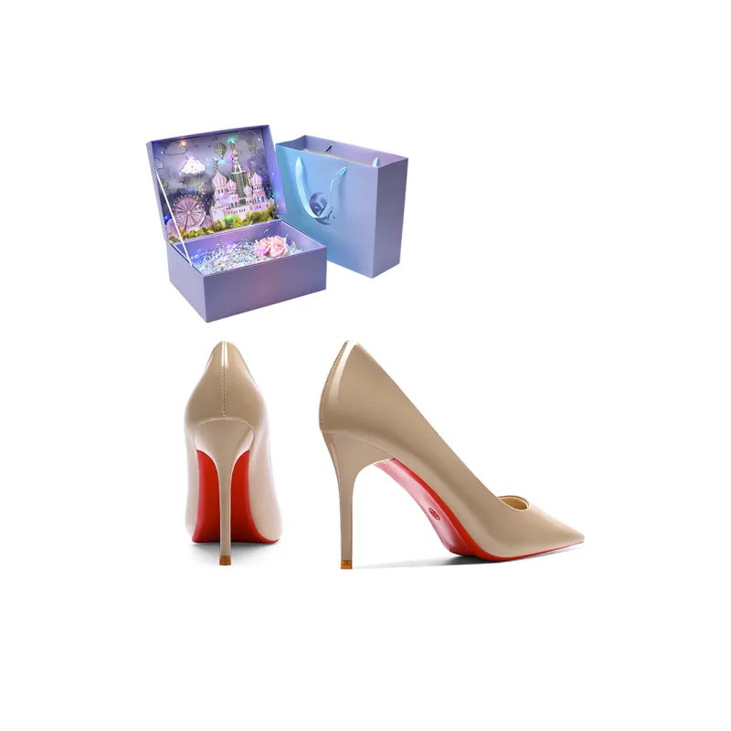 ROBINHOOD Castle Exclusive 3D Box Slim Heel High Heels Women's-23