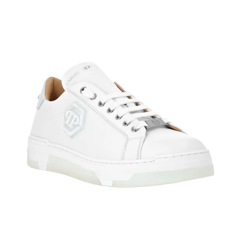 PHILIPP PLEIN Lo Top Hexagon Low Top Skateboard Shoes Unisex White-2