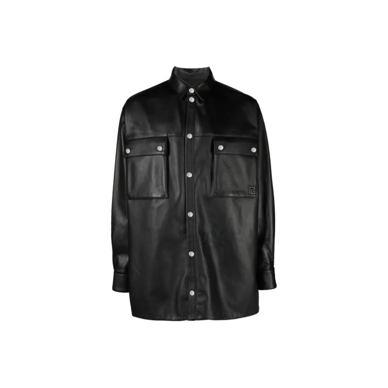 BALMAIN Logo Embossed Long-Sleeved Shirt-0