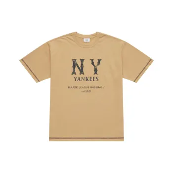 MLB New York Yankees Basic Collection SS25 T Shirt Unisex Light Camel