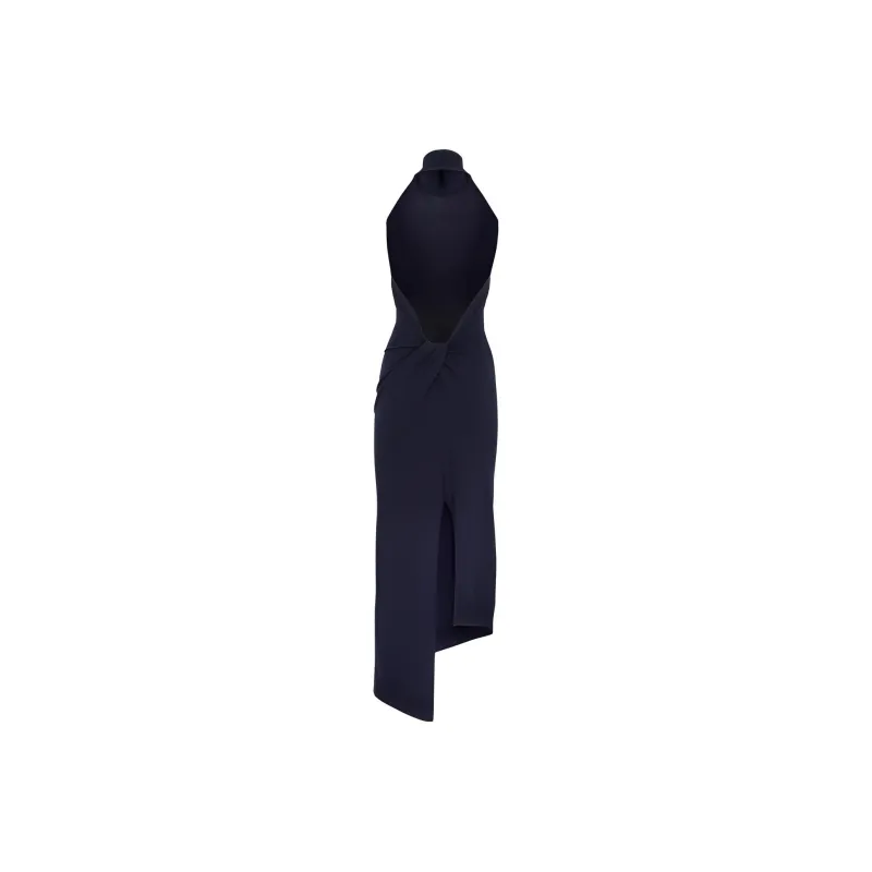 FENDI Open Back Asymmetric Knitted Maxi Dress-1