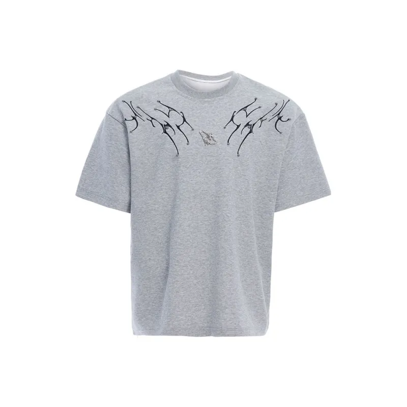 TESTUNG American Vintage Luxury Streetwear Trendy Loose Fit Versatile Short Sleeved T Shirts Unisex-5
