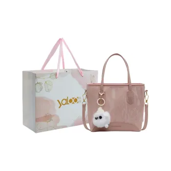 Yalu PU Shoulder Bag, Crossbody Bag, Handbag Unisex Ecru/Silver/Black/Pink