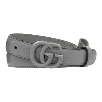 GUCCI Exquisite And Attractive Leather Belts Unisex Gray Width: 2cm