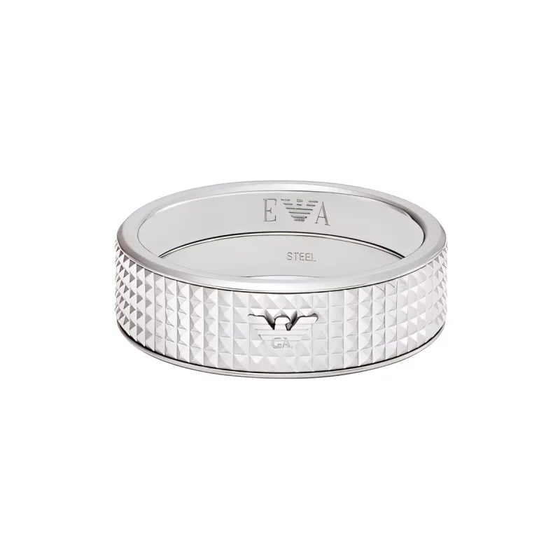 EMPORIO ARMANI Stainless Steel, Metal Rings Men's Silver-2
