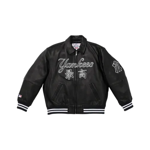 Supreme New York Yankees Kanji Leather Varsity Jacket