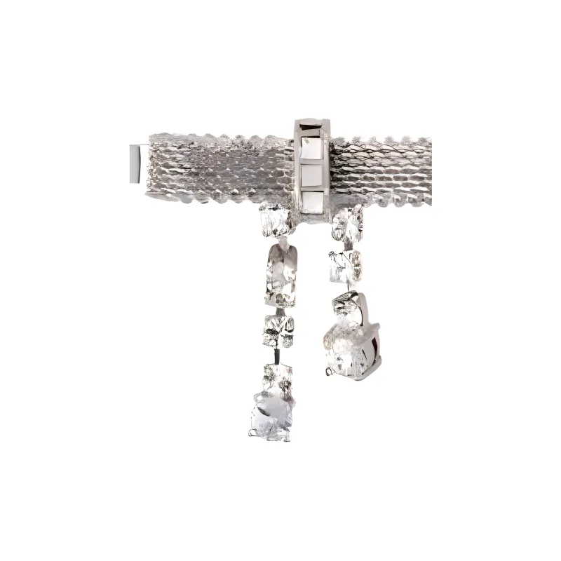 MIU MIU Metal, Crystal Hair Clips Women's Silver-2