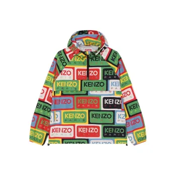 KENZO Labl print Half zip Windbreaker