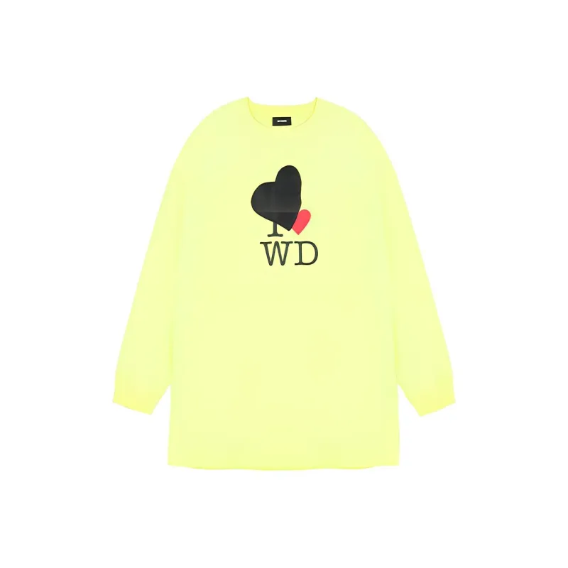 WE11DONE Sweatshirt Unisex Neon Yellow-0