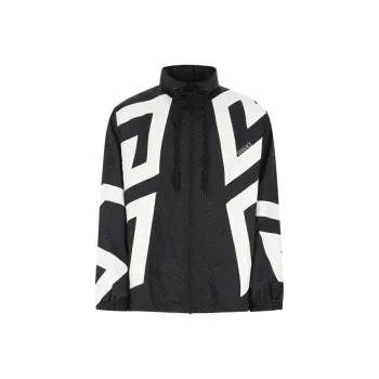 VERSACE Logo Printed Zip Up Jacket