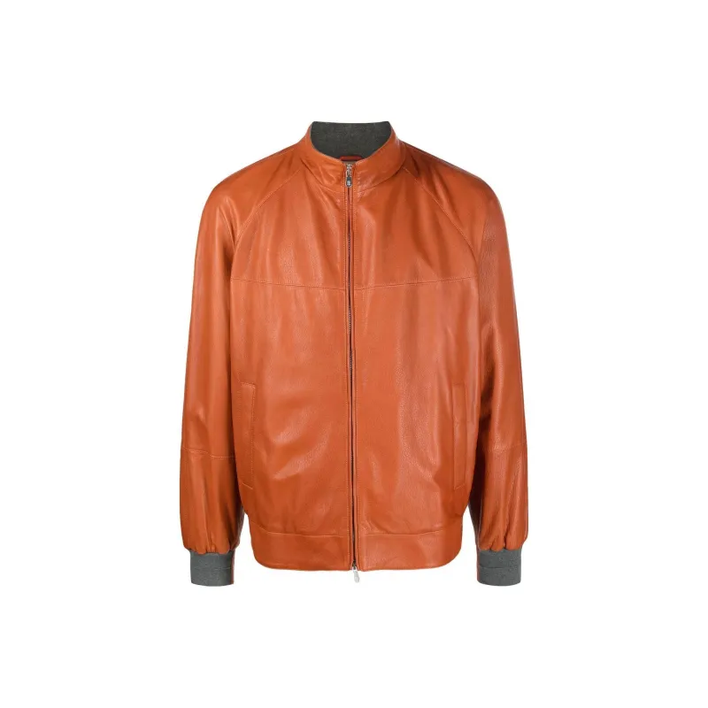 Brunello Cucinelli Zip up Leather Jacket-0