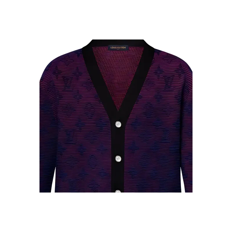 LOUIS VUITTON Optical Monogram Jacquard Cardigan-4