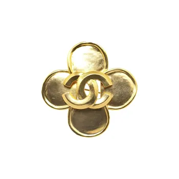 CHANEL 1996 Cc Clover Brooch