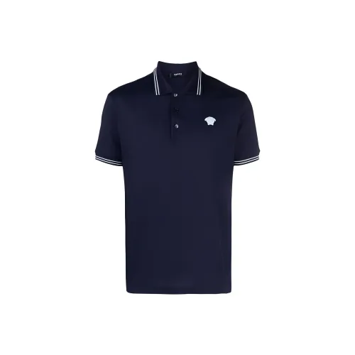 VERSACE Medusa Embroidered Short Sleeved Polo Shirt