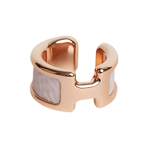 HERMES Karat Gold Clip-On Earrings Unisex Rose Gold