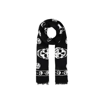 Alexander McQueen All Over Skull Logo Scarf