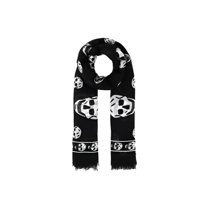 Alexander McQueen All Over Skull Logo Scarf-0