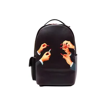 SELETTI PVC With PU And Polyester Backpack Unisex Black