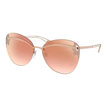 BVLGARI Irregular Shape Sunglasses Unisex Rose
