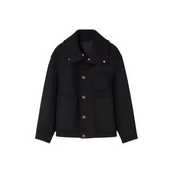 VERSACE Long Sleeved Buttoned Peacoat