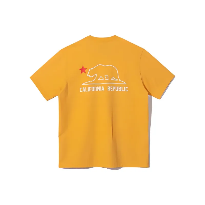 New Era T Shirts Unisex Amber Yellow-1