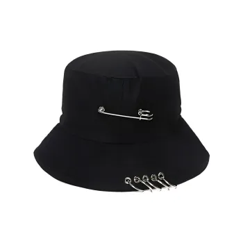 BAIJUAN Cotton Bucket Hats Unisex Black