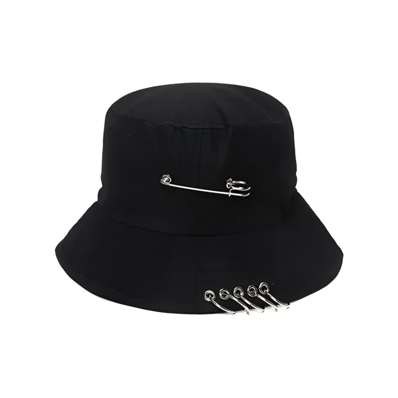 BAIJUAN Cotton Bucket Hats Unisex Black-0
