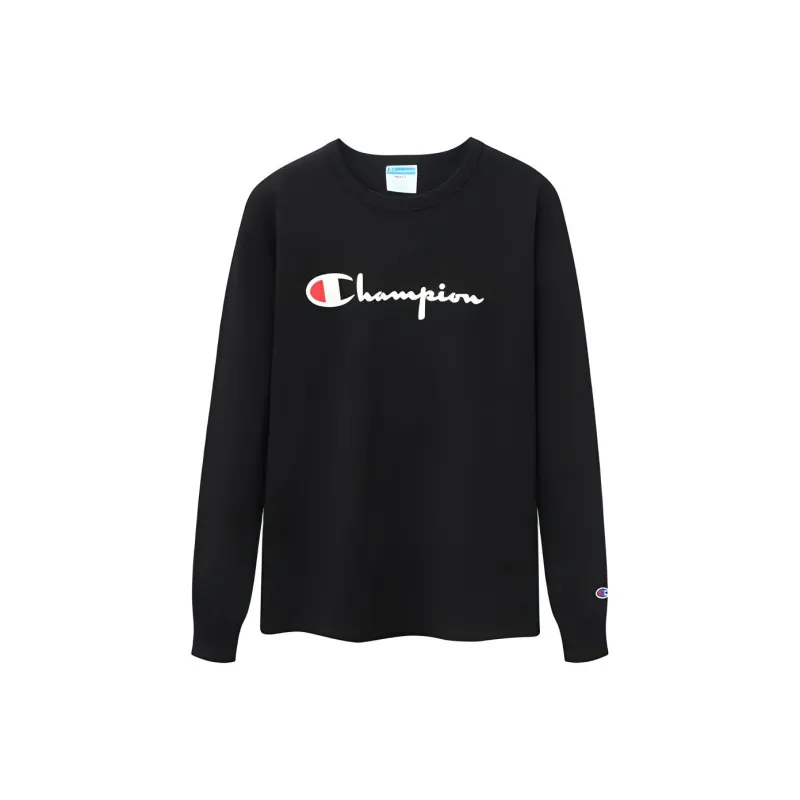Champion Long Sleeved T Shirt US Version Unisex Black-0