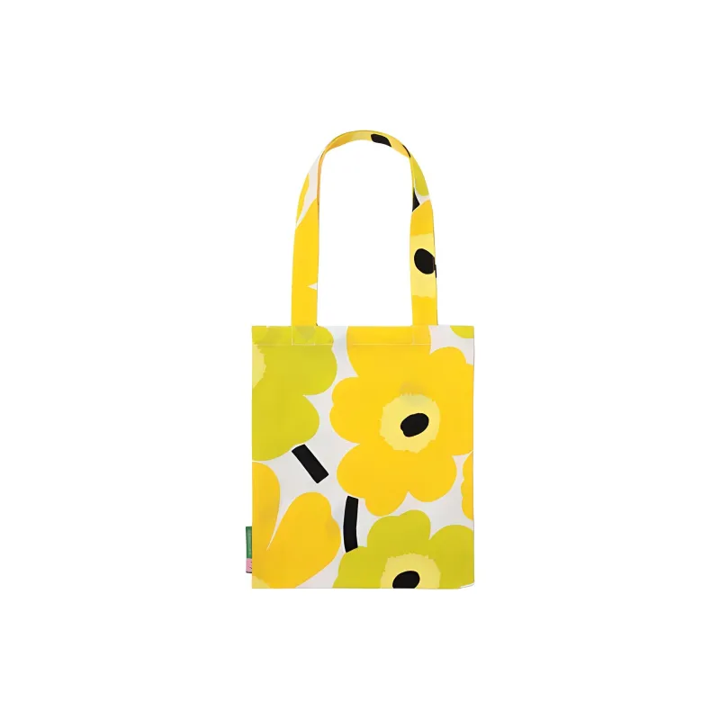 Marimekko Unikko 60th Cotton Tote Bag Shopping Bag Shoulder Bags Women's Yellow-2