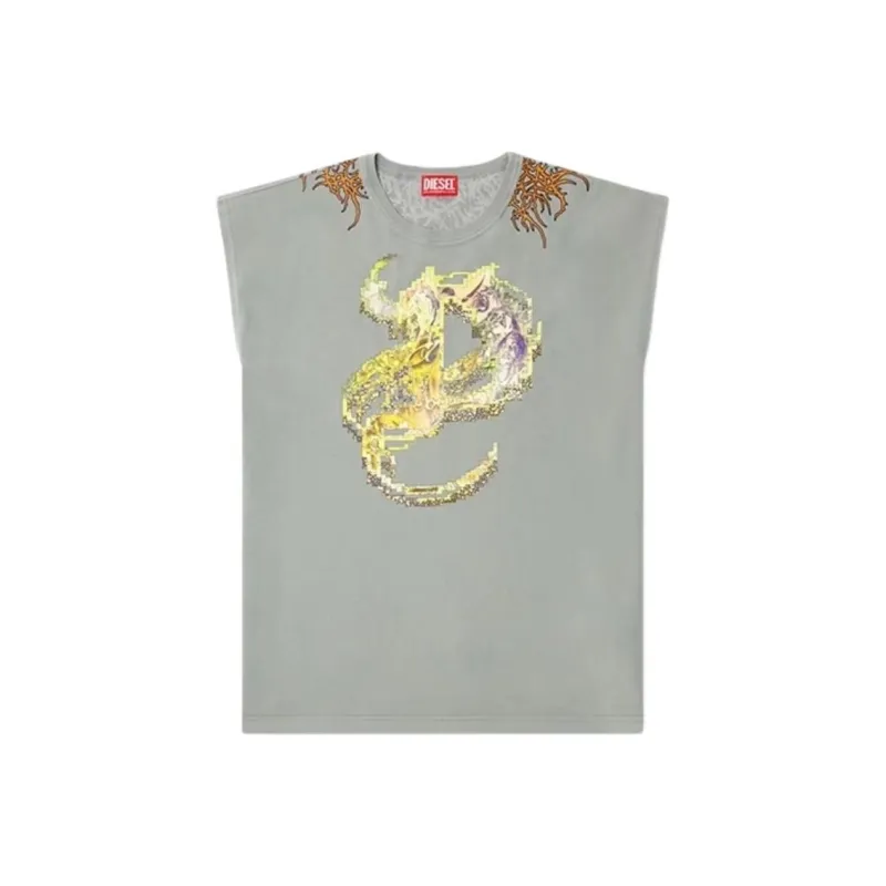 DIESEL T Boxt Sl R1 Tattoo Graphic Printed Tank Top-0