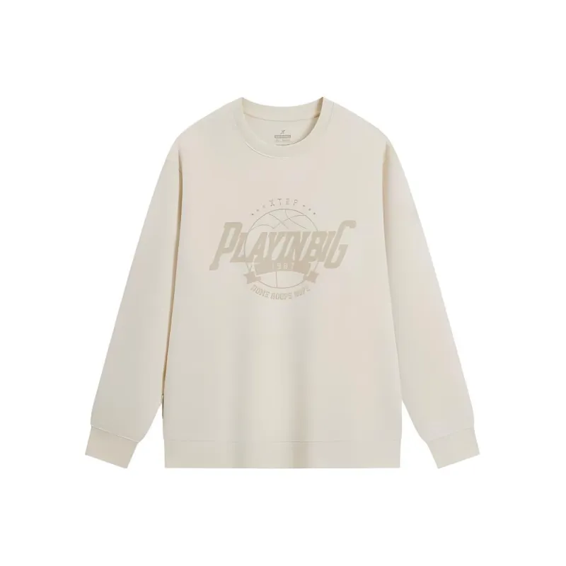 XTEP Basketball Collection Sweatshirt Men's Mountain Moon White-0