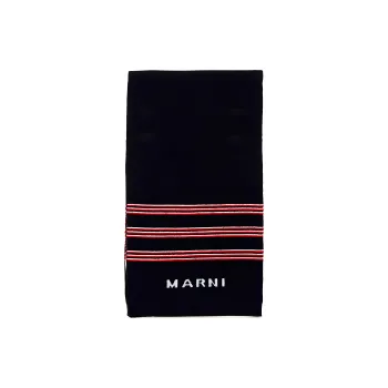 MARNI Logo Striped Knit Scarf