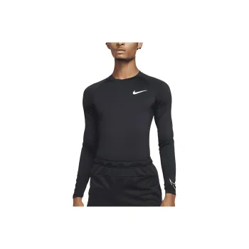 Nike Men's Tight-Fit Long-Sleeve Top T-Shirt Men's Obsidian Color