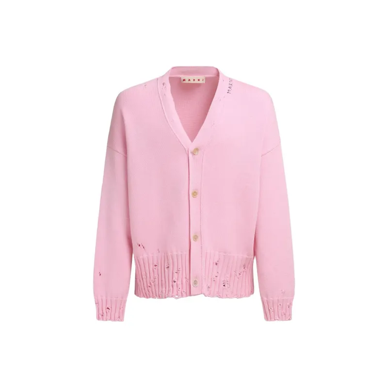 MARNI V Neck Distressed Cardigan-0