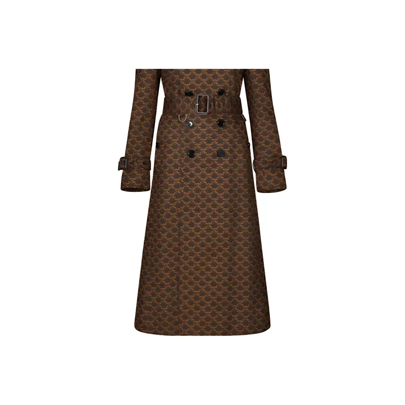 CELINE Trench Coats Women's Brown-3