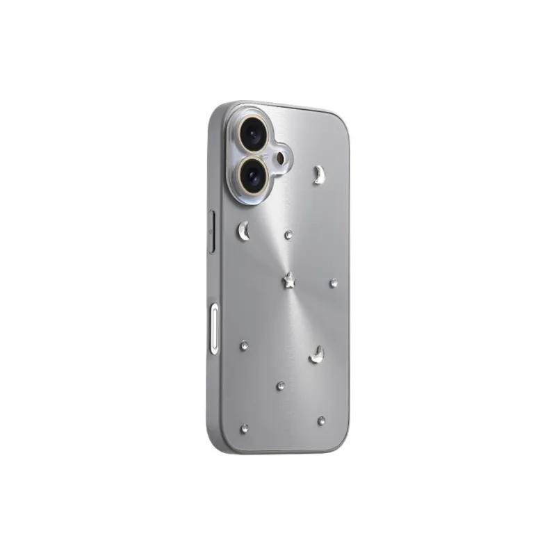 Sopi Acrylic Material Aurora 3D Effect Moon Stars Phone Cases Compatible With IPhone 16/15 Pro Max/Apple 13/14 Pro/Max-6