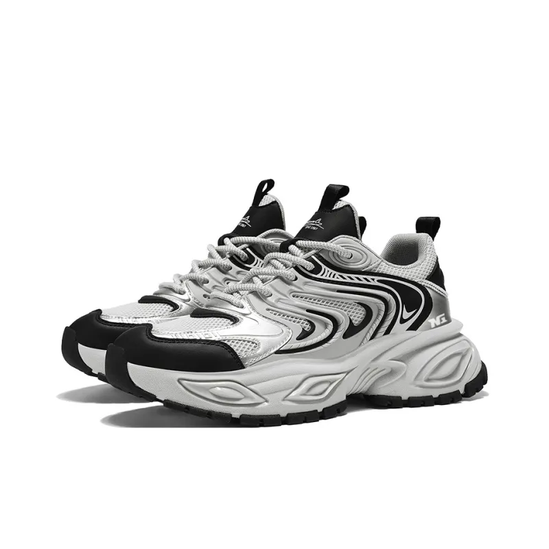 NONGRAK Slip Resistant, Breathable, Height Increasing Low Top Chunky Sneakers Men's-1
