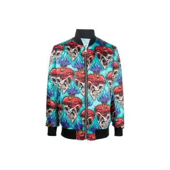 PHILIPP PLEIN Tattoo motif Embroidered Bomber Jacket