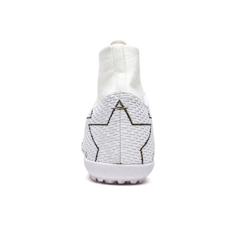 QIUTEXIONG Soccer Shoes Unisex High Top Black/White/Blue-31