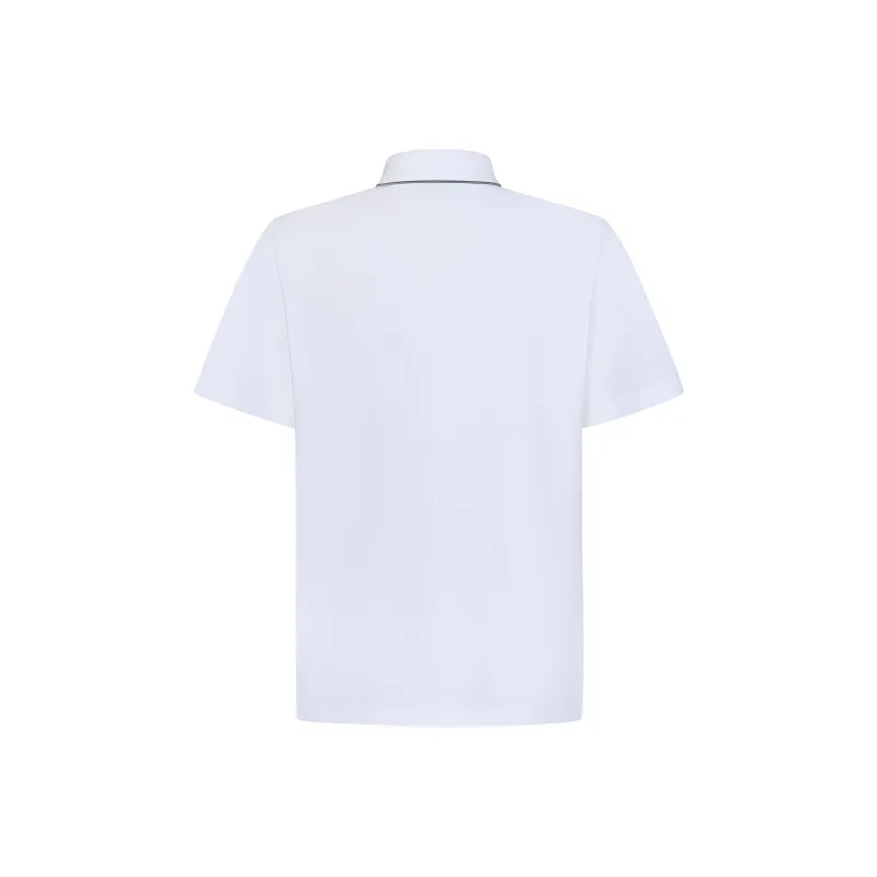 Brioni Logo Embroidered Short Sleeved Polo Shirt-1