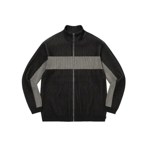Supreme 2 Tone Ribbed Zip Up Sweater