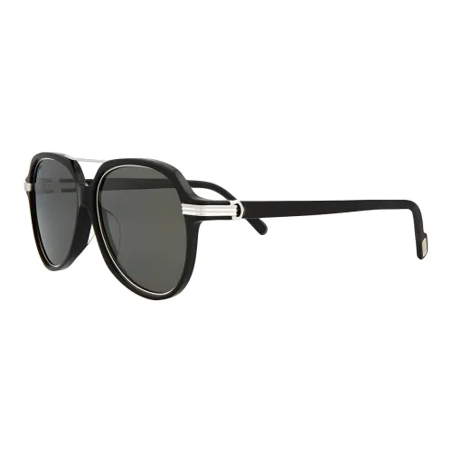 CARTIER Metal Aviator Sunglasses Men's Black