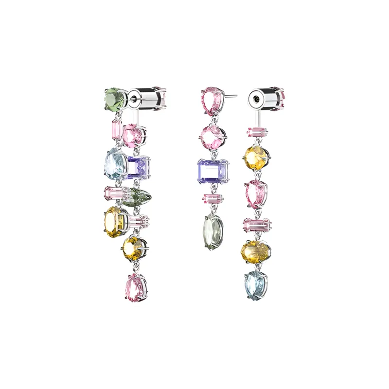 Swarovski Rhodium-Plated Earrings Women's Multicolor-2