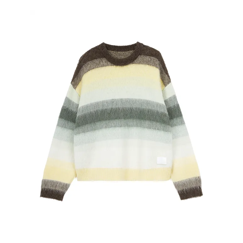 OVERCOOL FW24 Knitwear Unisex Yellow Green Striped-0