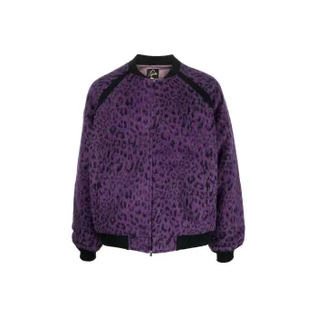 Needles Textured Zebra-print Bomber Jacket